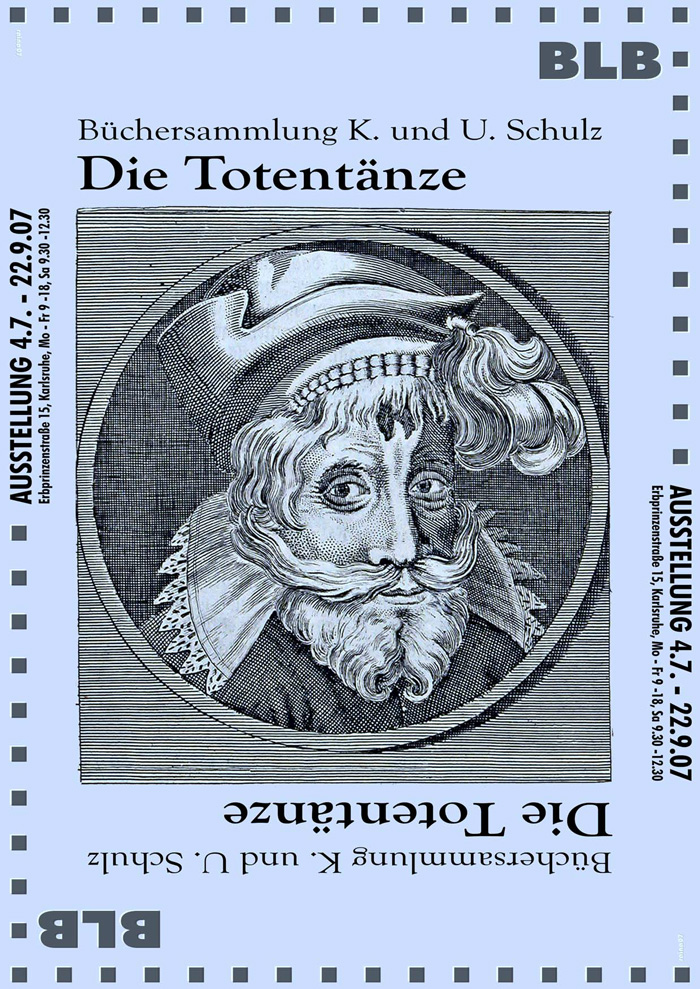 Das Plakat setzt sich aus einem Kupferstich eines Herrenportraits, sowie Textinformationen zur Ausstellung zusammen. 